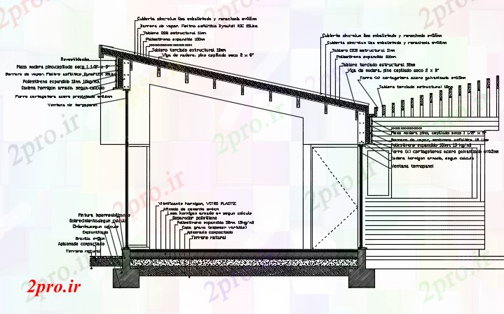 دانلود نقشه جزئیات ساخت و ساز جزئیات ساخت و ساز سقف چوب طرحی جزئیات  (کد73115)