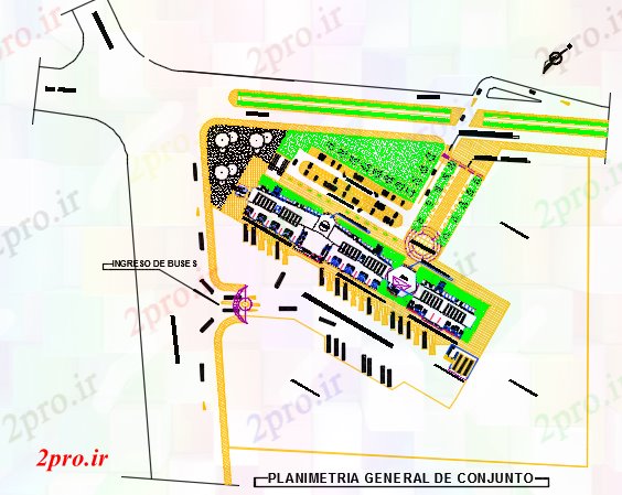 دانلود نقشه جزئیات ساخت و ساز ایستگاه اتوبوس طرحی سایت جزئیات (کد73116)