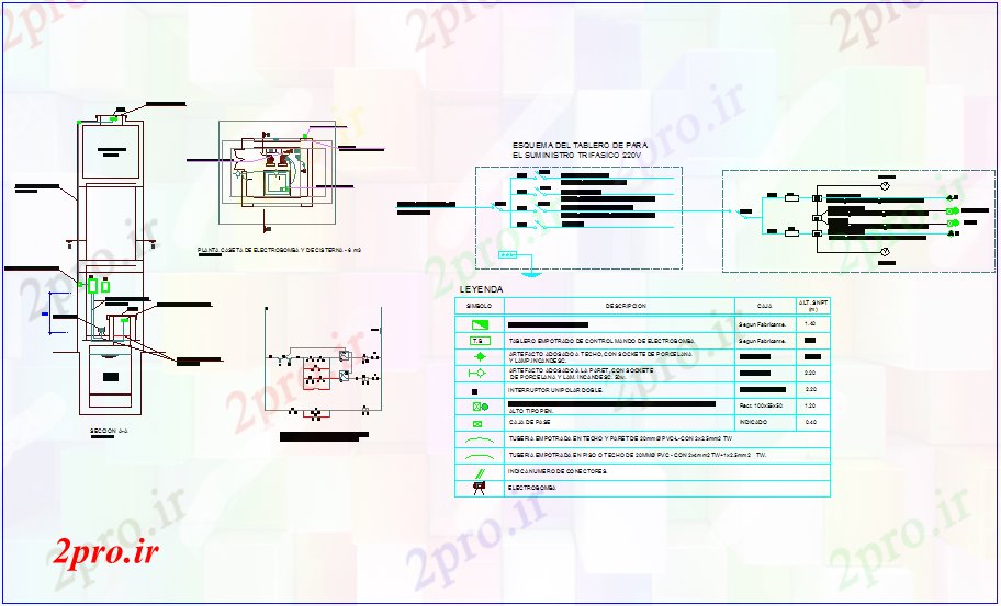دانلود نقشه معماری V سیستم تامین  فرم با افسانه الکتریکی، سیستم برق و کنترل کلاس (کد73125)