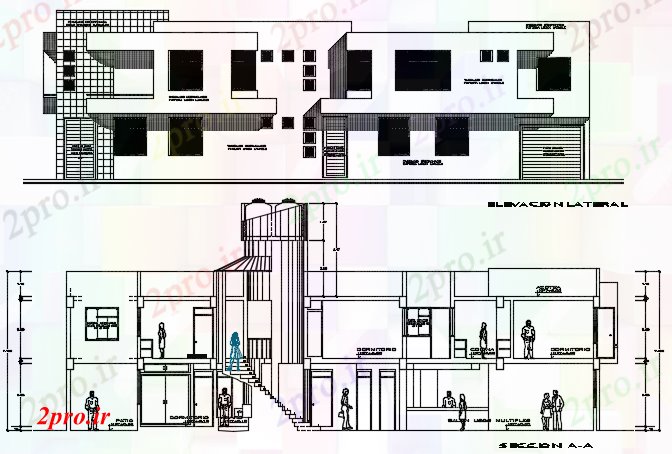 دانلود نقشه مسکونی  ، ویلایی ، آپارتمان  نما و بخش ساختمان آپارتمان   طرحی جزئیات  (کد73141)