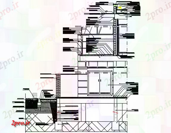 دانلود نقشه جزئیات پایه بنیاد به بخش دیوار جزئیات (کد73156)