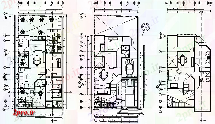 دانلود نقشه مسکونی ، ویلایی ، آپارتمان سطح تقسیم طرحی خانه جزئیات 8 در 14 متر (کد73168)