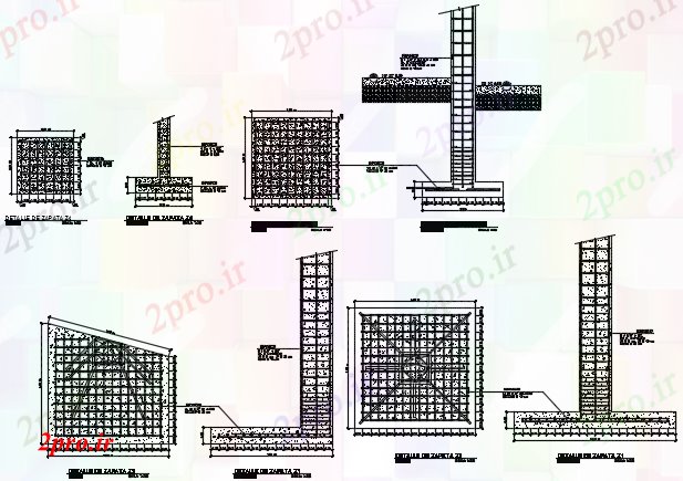 دانلود نقشه جزئیات پایه جزئیات به بخش پایه و اساس  (کد73175)