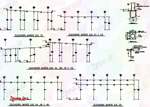 دانلود نقشه ساختمان اداری - تجاری - صنعتی مارکو نما جزئیات 29 در 37 متر (کد73201)