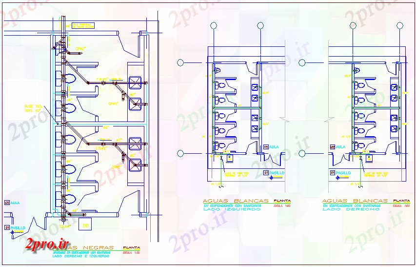 دانلود نقشه تجهیزات بهداشتی سیستم آب سیستم کارخانه بهداشتی سفید و سیاه و سفید برای کلاس درس (کد73213)