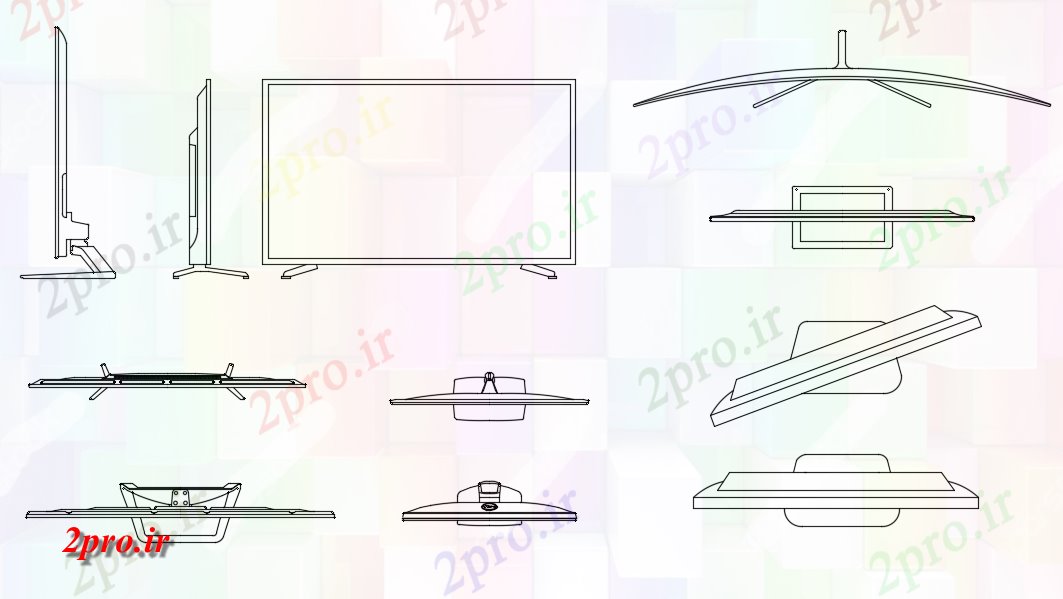 دانلود نقشه جزئیات ساختار مجموعه ای TV (کد73248)