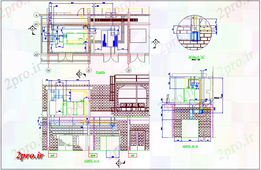دانلود نقشه جزئیات ساخت و ساز من مسیر سینی طرح، و  بخش با جزئیات ساخت و ساز (کد73249)