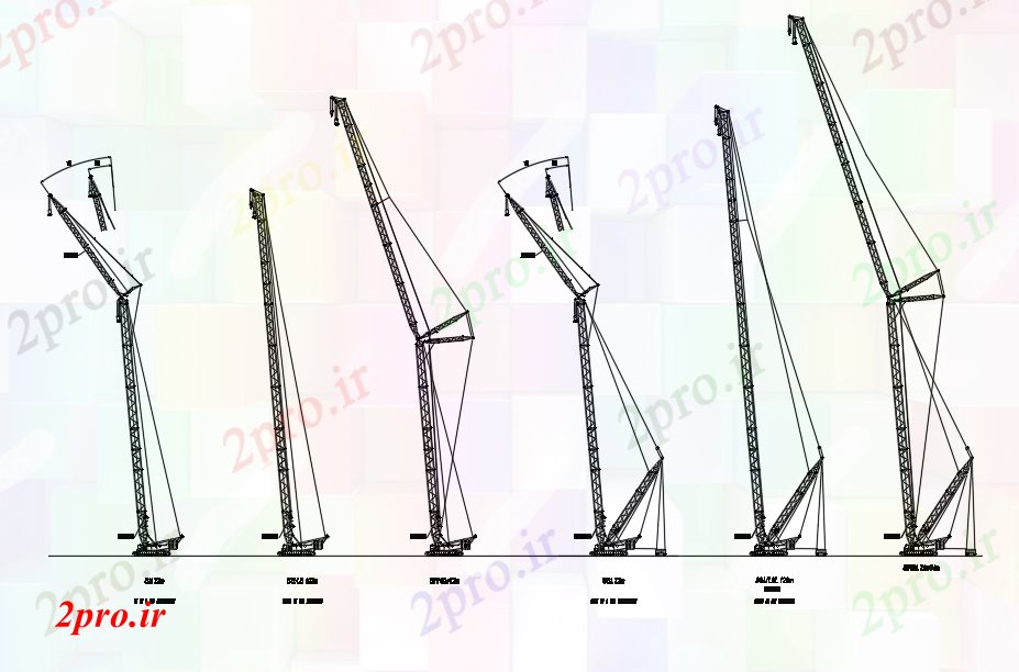 دانلود نقشه جزئیات ساخت و ساز طرحی جرثقیل با متر جزئیات اختیاری (کد73283)