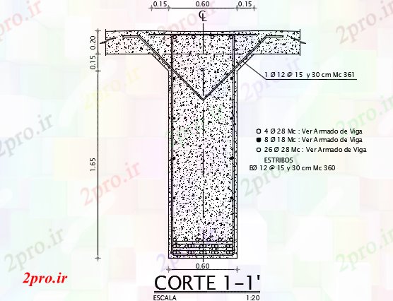 دانلود نقشه جزئیات ساخت و ساز پل بخش مبانی جزئیات (کد73322)