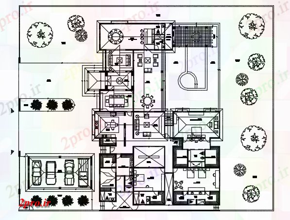 دانلود نقشه مسکونی ، ویلایی ، آپارتمان مبلمان مسکونی طرحی مسکن جزئیات 24 در 35 متر (کد73355)