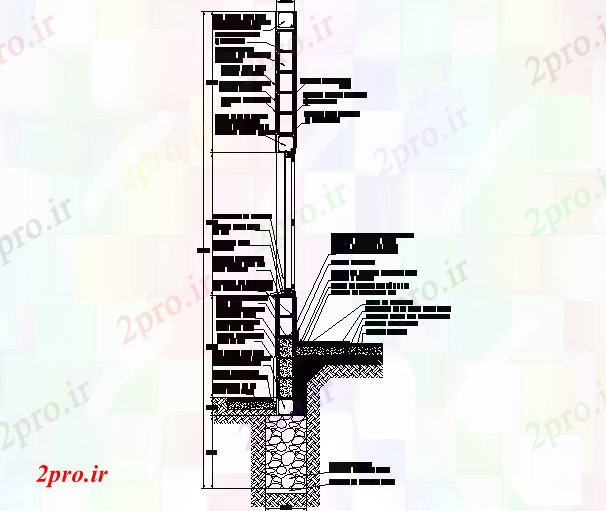 دانلود نقشه جزئیات ساخت و ساز دیوار جزئیات سازنده در بلوک بتن جزئیات (کد73383)