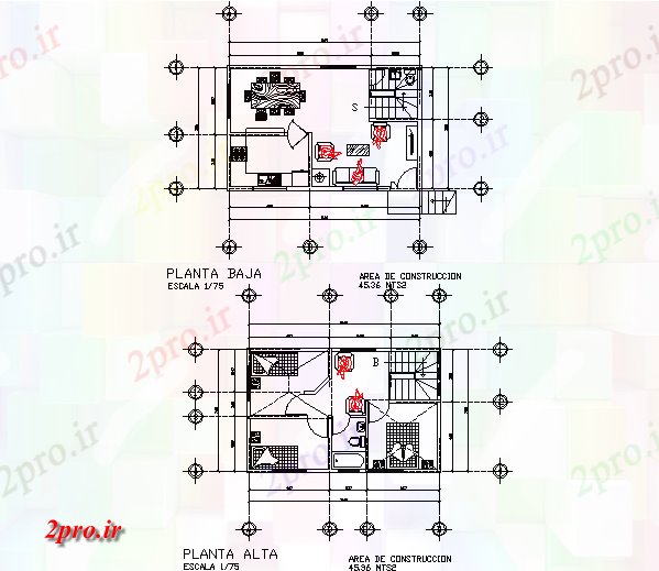 دانلود نقشه مسکونی ، ویلایی ، آپارتمان خانه 84 X 542 طرحی جزئیات 7 در 11 متر (کد73442)