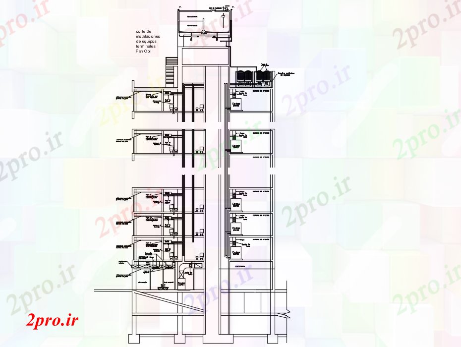 دانلود نقشه جزئیات ساختار پروژه تهویه مطبوع (کد73472)