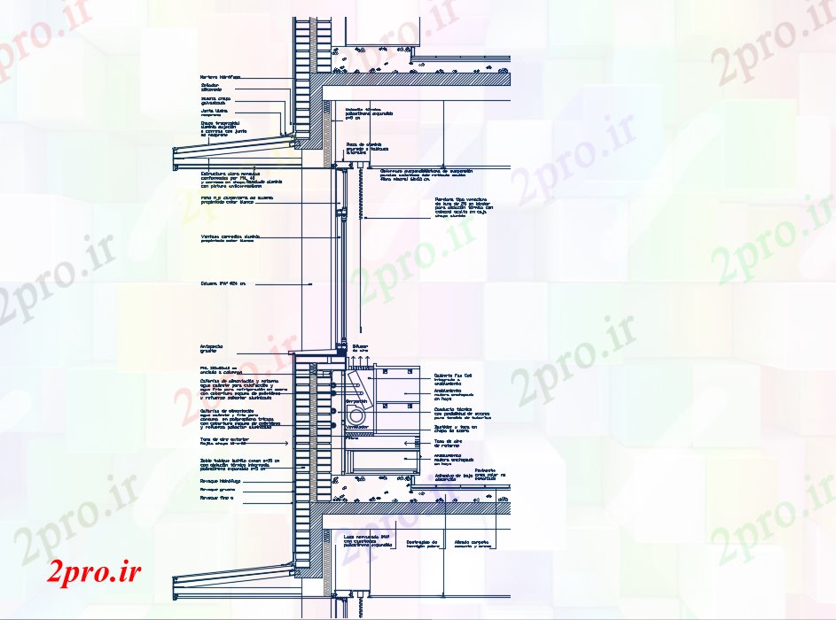 دانلود نقشه پلان مقطعی   کابینه فن کویل (کد73474)