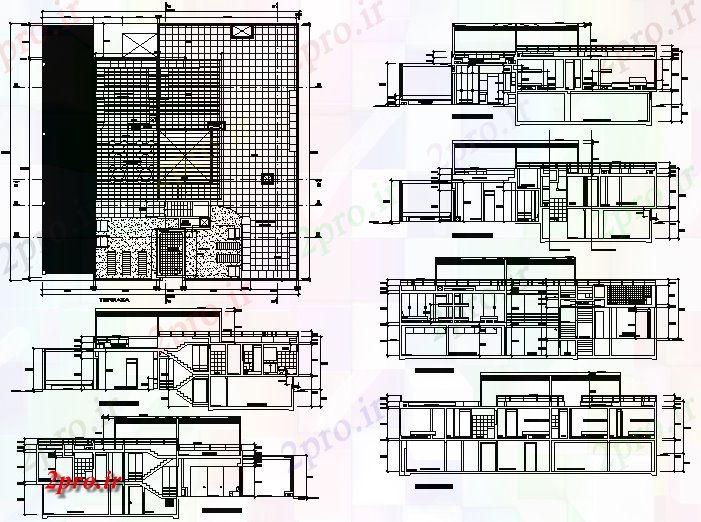 دانلود نقشه مسکونی ، ویلایی ، آپارتمان خانه موقت در طرحی جزئیات 19 در 20 متر (کد73484)