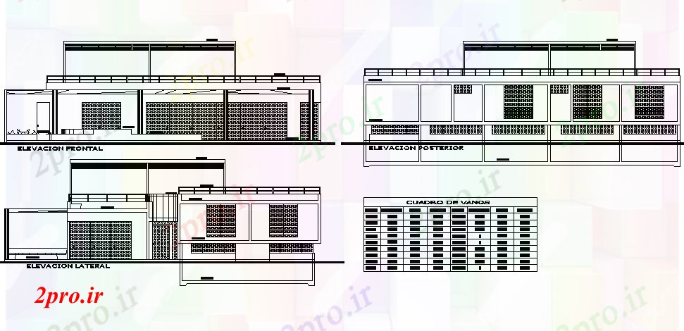 دانلود نقشه مسکونی ، ویلایی ، آپارتمان نمای موقت طرحی خانه جزئیات 19 در 20 متر (کد73485)