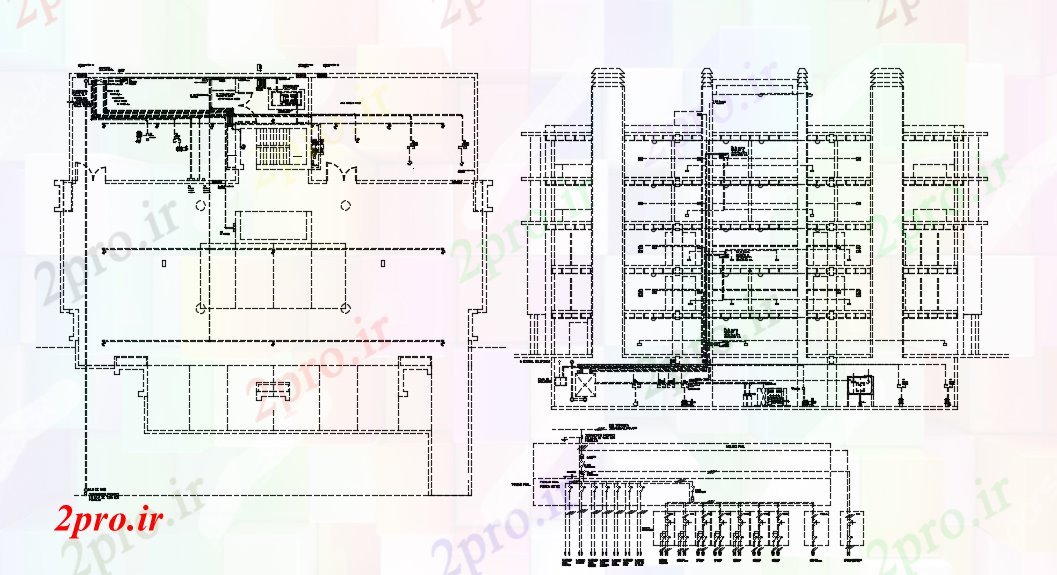 دانلود نقشه معماری برق - بخش - حمل و نقل طرحی از کابل (کد73499)