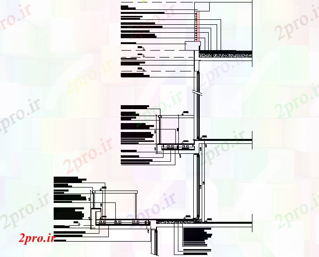 دانلود نقشه مسکونی  ، ویلایی ، آپارتمان  بالکن بخش عرشه جزئیات (کد73510)