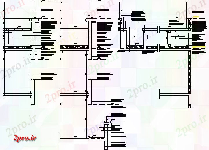 دانلود نقشه جزئیات لوله کشی تراس جزئیات (کد73514)