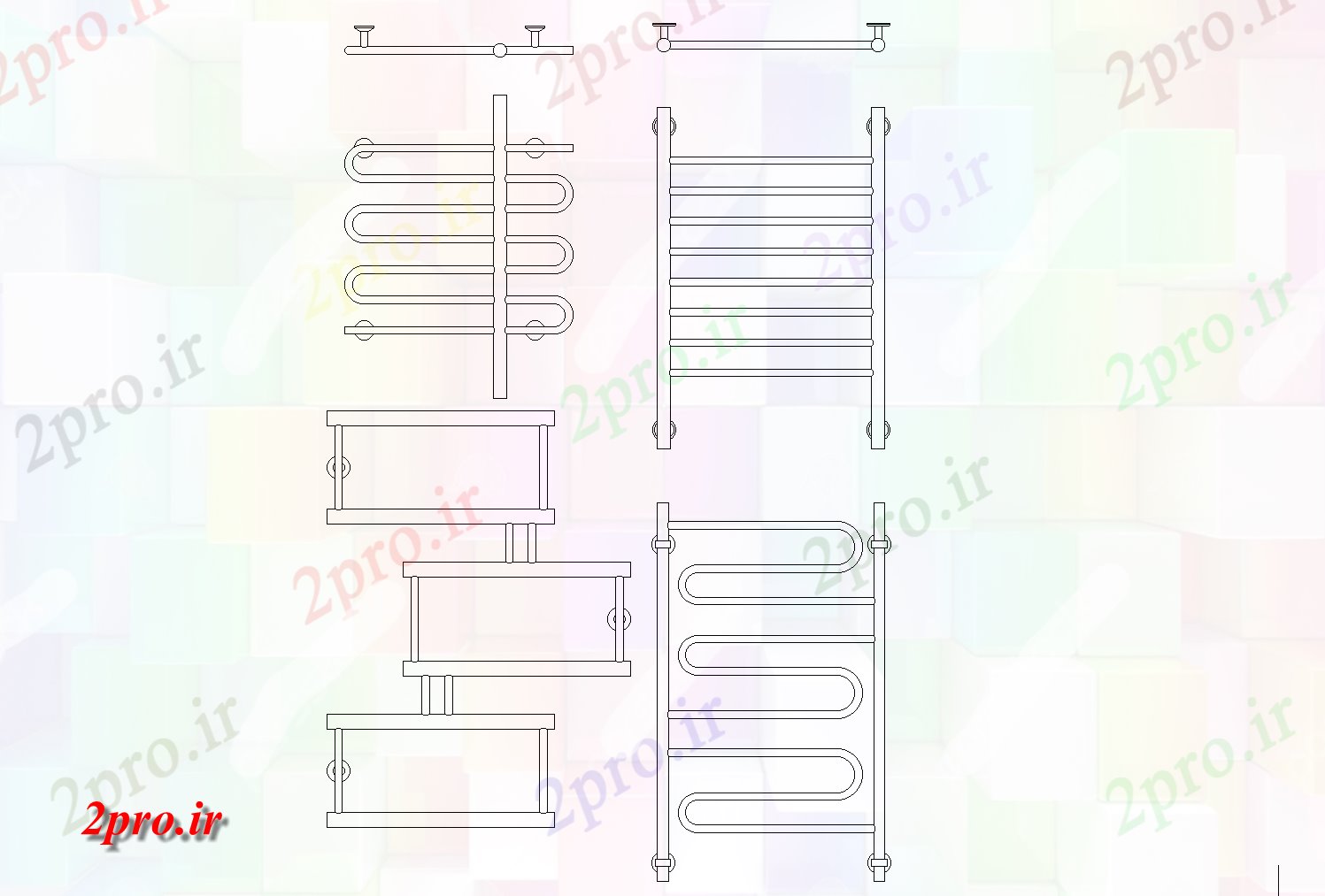 دانلود نقشه بلوک ، آرام ، نماد گرم حوله راه آهن  طرحی جزئیات (کد73555)