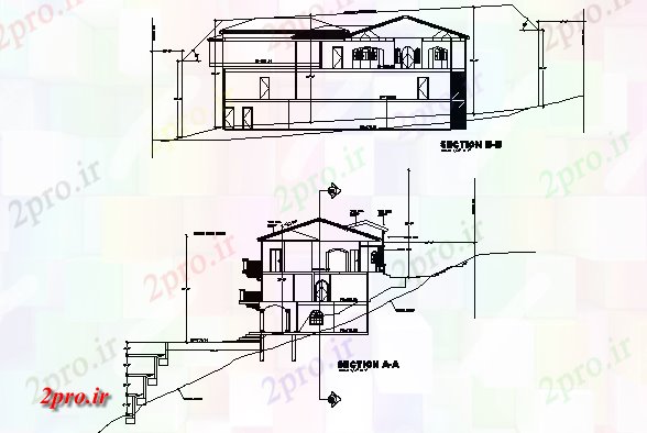 دانلود نقشه مسکونی ، ویلایی ، آپارتمان بخش تقسیم سمت سطح خانه تپه جزئیات 4 در 10 متر (کد73581)