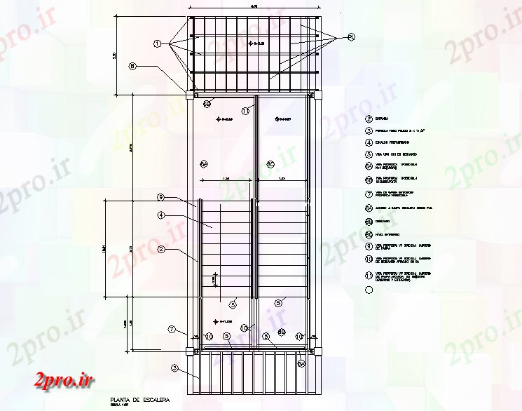 دانلود نقشه جزئیات ساخت و ساز پله طرحی جزئیات (کد73599)