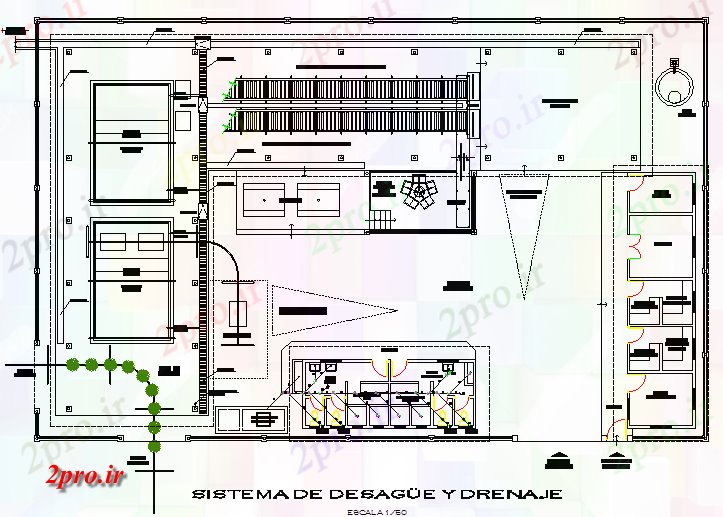 دانلود نقشه کارخانه صنعتی  ، کارگاه برنامه ریزی موز بسته بندی گیاهی جزئیات (کد73631)