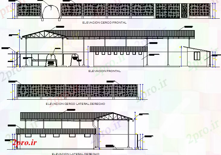 دانلود نقشه کارخانه صنعتی  ، کارگاه نما از موز بسته بندی گیاهی جزئیات (کد73632)