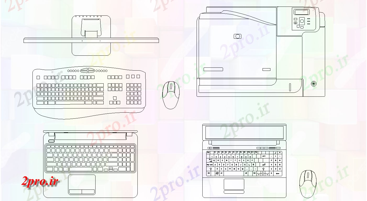 دانلود نقشه بلوک ، آرام ، نماد لپ تاپ محیطی  طرحی جزئیات (کد73641)