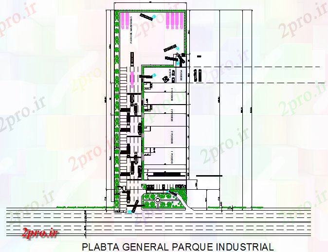 دانلود نقشه کارخانه صنعتی  ، کارگاه طرحی پروژه عمومی صنعت جزئیات (کد73648)
