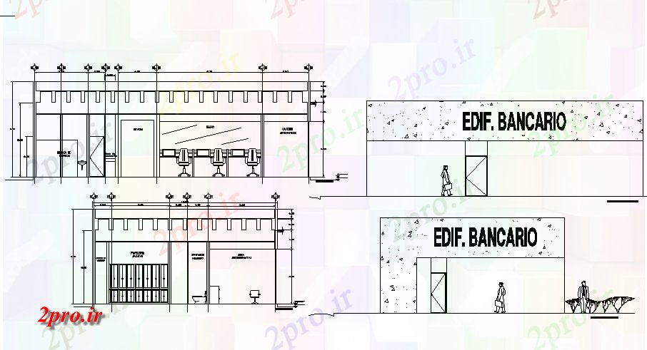 دانلود نقشه کارخانه صنعتی  ، کارگاه بخش و طرحی نما جزئیات (کد73656)