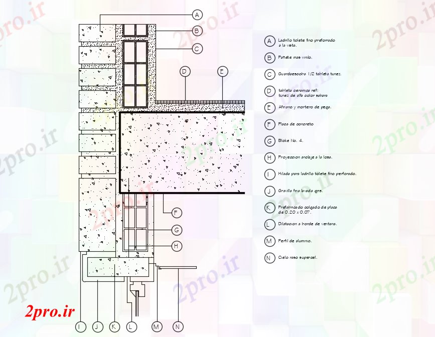 دانلود نقشه جزئیات ساختار جزئیات یک نیم اشکوب (کد73724)