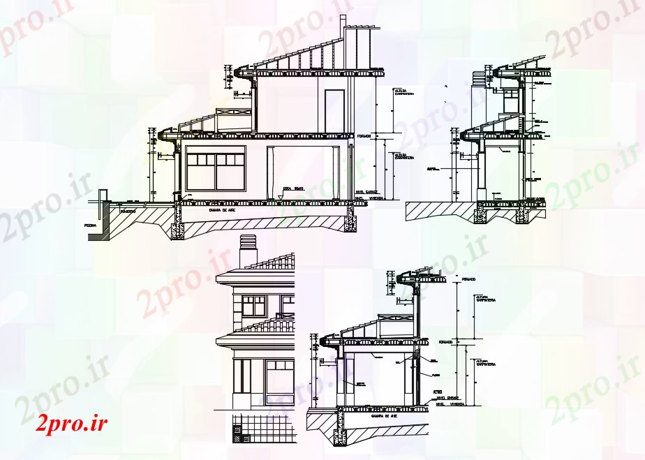 دانلود نقشه جزئیات ساخت و ساز جزئیات طرحی بخش ساخت و ساز (کد73728)