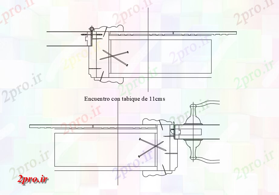 دانلود نقشه جزئیات طراحی در و پنجره  بخش درب (کد73730)