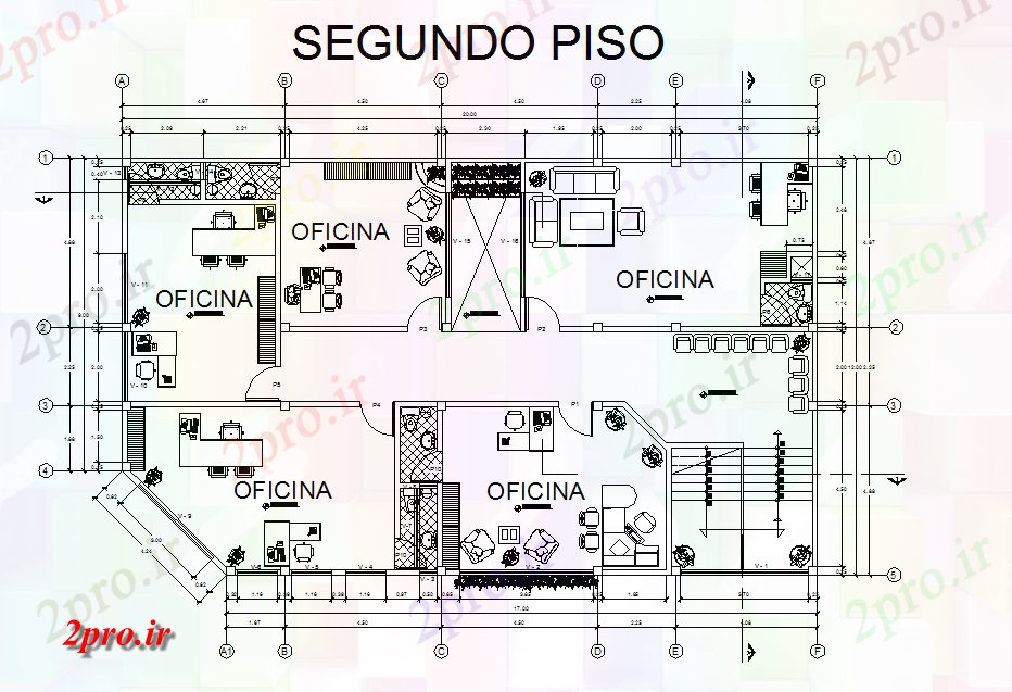 دانلود نقشه ساختمان اداری - تجاری - صنعتی بالا طرحی نظر طرحی از دفتر 12 در 20 متر (کد73738)