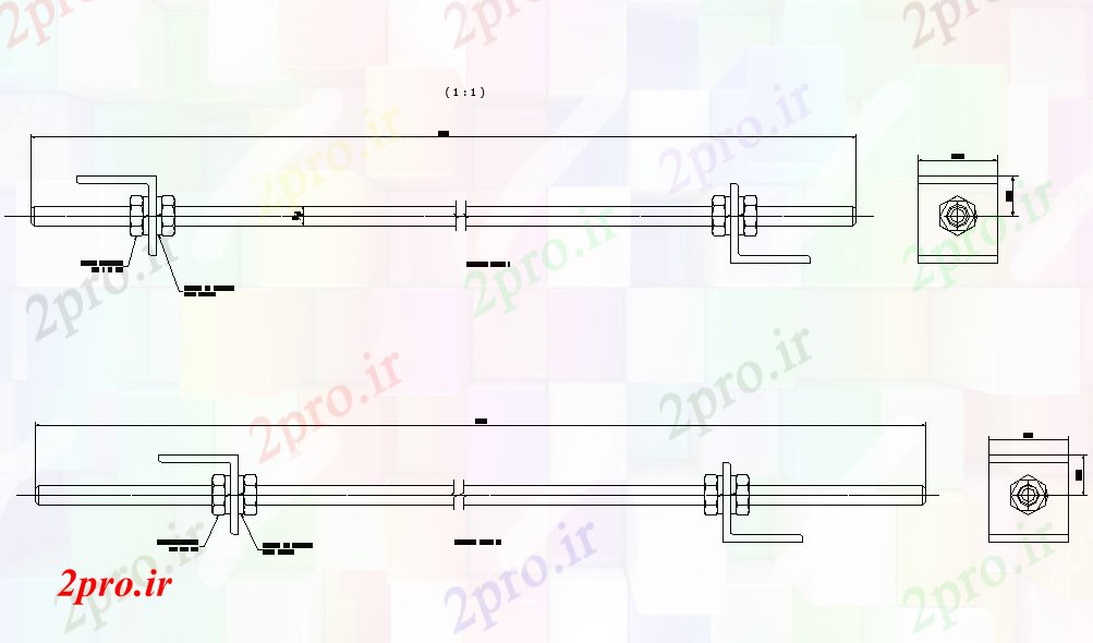 دانلود نقشه جزئیات ساخت و ساز پیچ در طرحی سقف و بخش جزئیات (کد73760)