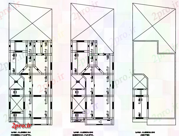 دانلود نقشه مسکونی ، ویلایی ، آپارتمان طرحی خانه تنها جزئیات 7 در 12 متر (کد73764)