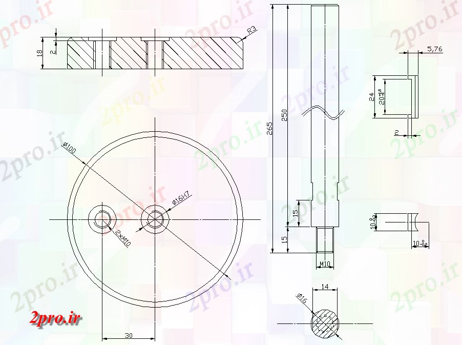 دانلود نقشه ساختمان اداری - تجاری - صنعتی Gramil طرحی جزئیات (کد73807)