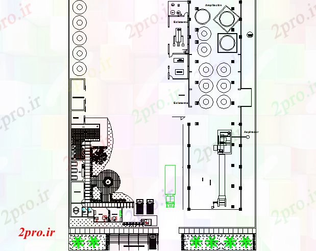 دانلود نقشه کارخانه صنعتی  ، کارگاه گسترش ضیافت هیچ گیاهی جزئیات (کد73834)