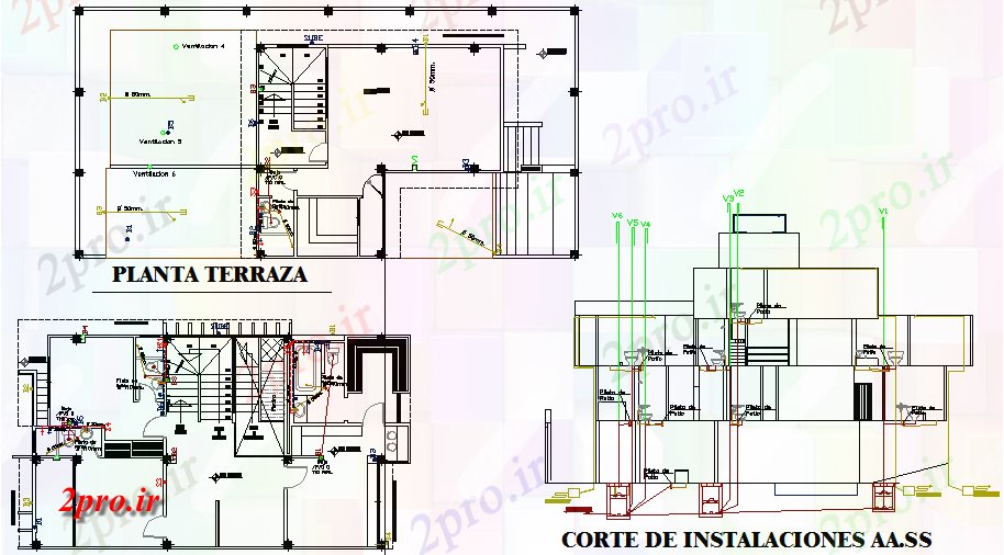 دانلود نقشه مسکونی ، ویلایی ، آپارتمان بخش کارخانه متوسط ​​مسکن جزئیات 11 در 20 متر (کد73861)