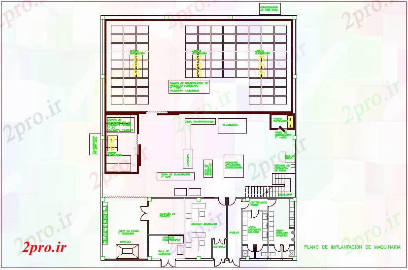 دانلود نقشه کارخانه صنعتی  ، کارگاه طرحی معماری ماشین آلات یخچال  اجرای  (کد73903)