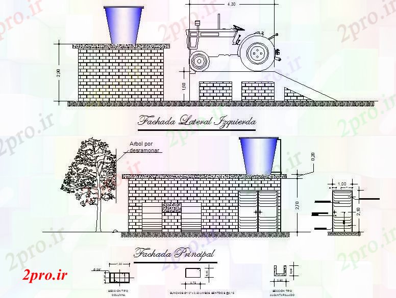 دانلود نقشه بلوک ، آرام ، نماد سطح شیب دار نمای نفت برای تراکتور برنامه ریزی جزئیات (کد73932)