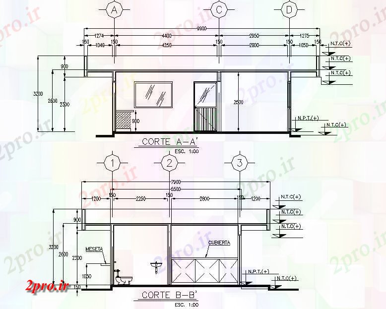 دانلود نقشه کارخانه صنعتی  ، کارگاه بخش کارخانه صنعتی  ، کارگاه جزئیات (کد73936)