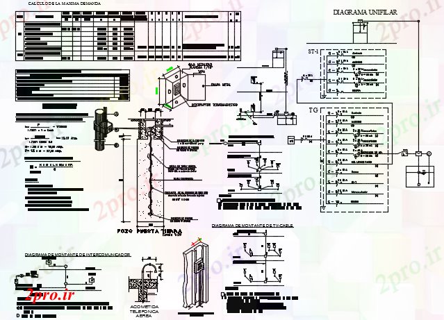 دانلود نقشه معماری مدار الکتریکی جزئیات (کد73943)