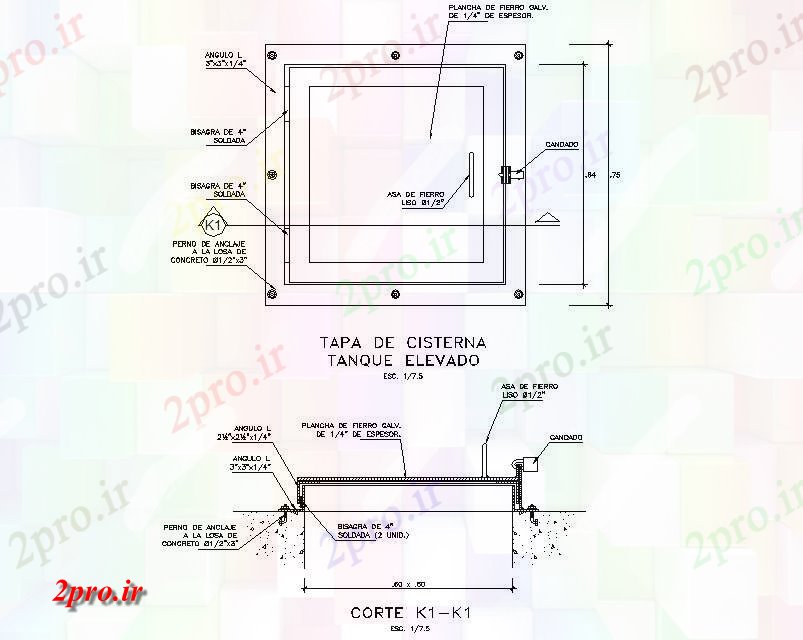 دانلود نقشه جزئیات ساخت و ساز یادداشت برداری کلاه طرحی بالا جزئیات (کد73947)