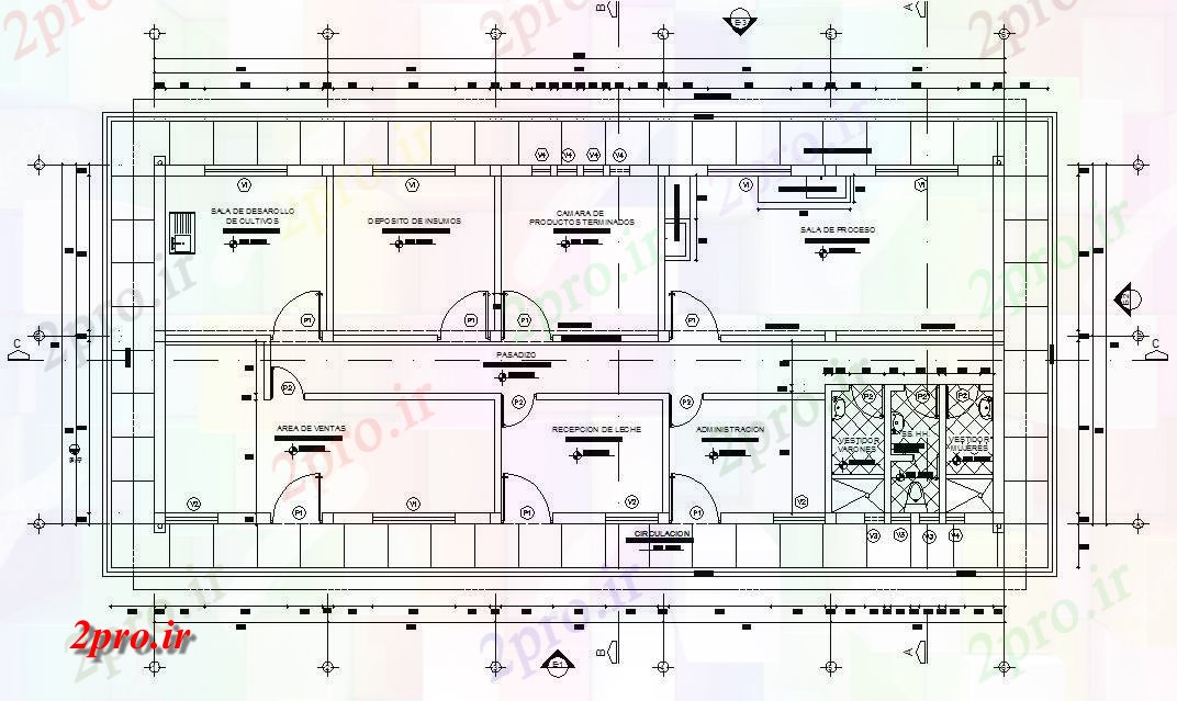 دانلود نقشه کارخانه صنعتی  ، کارگاه شیر، شیر محصولات طرحی کارخانه جزئیات (کد73968)