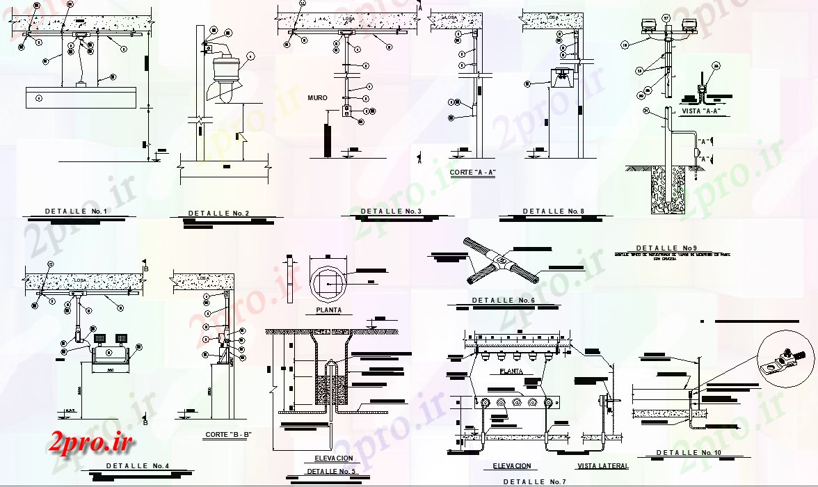 دانلود نقشه معماری طرحی نصب و راه اندازی جزئیات برقی های صنعتی  (کد73973)