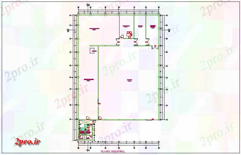 دانلود نقشه کارخانه صنعتی  ، کارگاه طرحی کارخانه روغن با مشخصات معماری (کد74009)