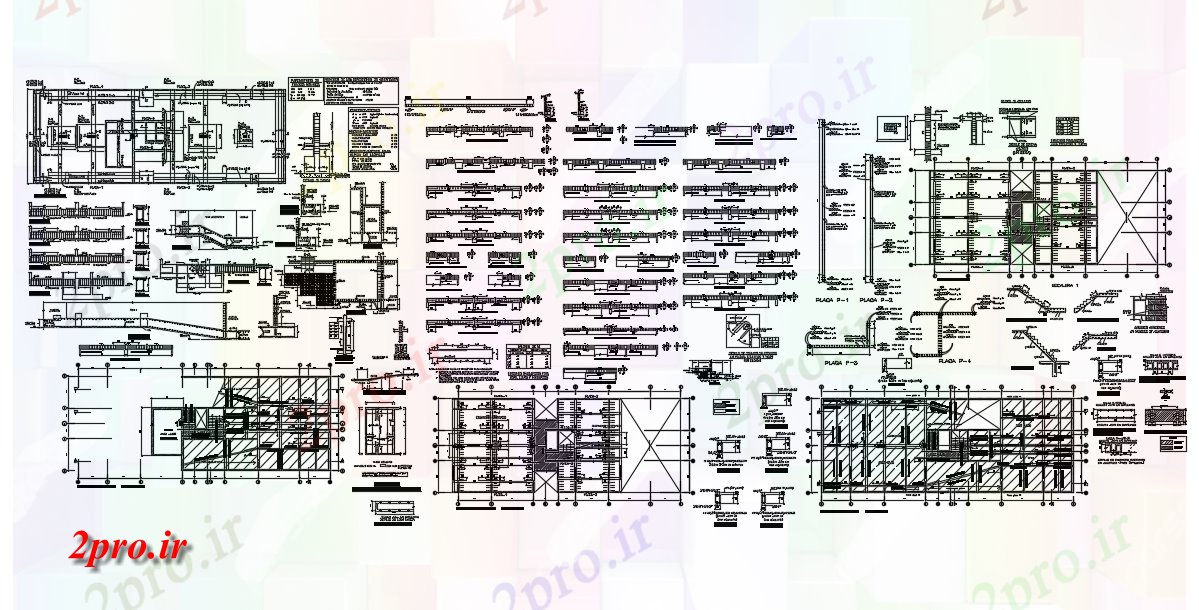 دانلود نقشه ساختمان اداری - تجاری - صنعتی ساختمان اداری 7floors و 2basements 15 در 40 متر (کد74017)