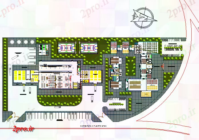دانلود نقشه کارخانه صنعتی  ، کارگاه محوطه سازی puertoeten طرحی صنعت جزئیات (کد74061)